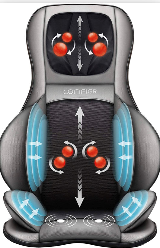 Comfier Shiatsu Neck & Back Massager – 2D/3D Kneading Full Back Massager with Heat & Adjustable Compression, Massage Chair Pad for Shoulder Neck and Back Full Body**New in Box**