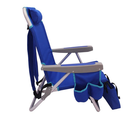 2-Pack Mainstays Reclining Beach & Event Backpack Chair with Cooler Bag Blue- NEW!!!