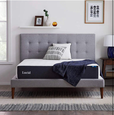 LUCID 10” Memory Foam, Medium-Plush, Gel Infusion Hypoallergenic Bamboo Charcoal, Short Queen Size Mattress!! NEW IN BOX!!