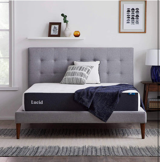 LUCID 10” Memory Foam, Medium-Plush, Gel Infusion Hypoallergenic Bamboo Charcoal, Short Queen Size Mattress!! NEW IN BOX!!