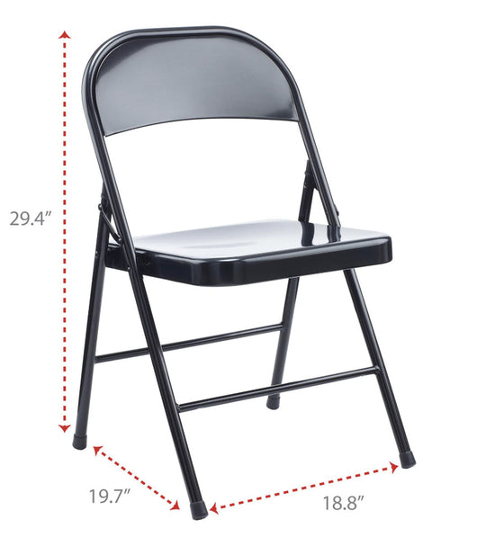 Alera Armless Steel Folding Chair, Supports Up to 275lb, Black, 4 Pack!! NEW IN BOX!!