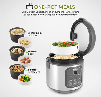 Aroma Housewares Professional 8-Cup (Cooked) / 2Qt. Digital Rice & Grain Multicooker (ARC-994SG), Gray- NEW IN BOX!!!