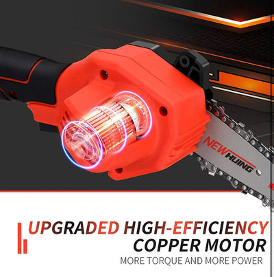 Mini Cordless Chainsaw Kit, Upgraded 4" One-Hand Handheld Electric Portable Chainsaw, 21V Rechargeable Battery Operated, for Tree Trimming and Branch Wood Cutting by New Huing!  -Brand new in the carry case
