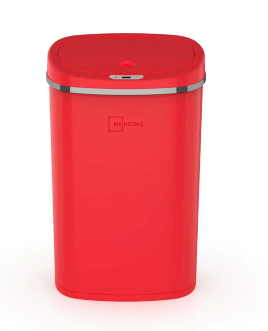 Mainstays 13.2 gal/50 L Motion Sensor Kitchen Garbage Can, Red Stainless Steel- NEW IN BOX!!!!