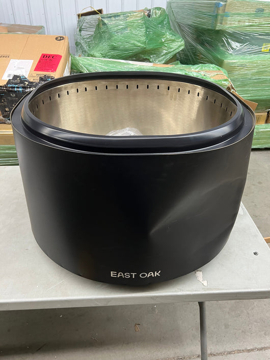 EAST OAK Pan Stove Fire Pit 29", Somkeless Fire Pits for Outside Large Wood Burning Firepit in Pitch Charcoal- NEW OUT OF THE BOX! (Dented on the outside from shipping but otherwise perfect!)