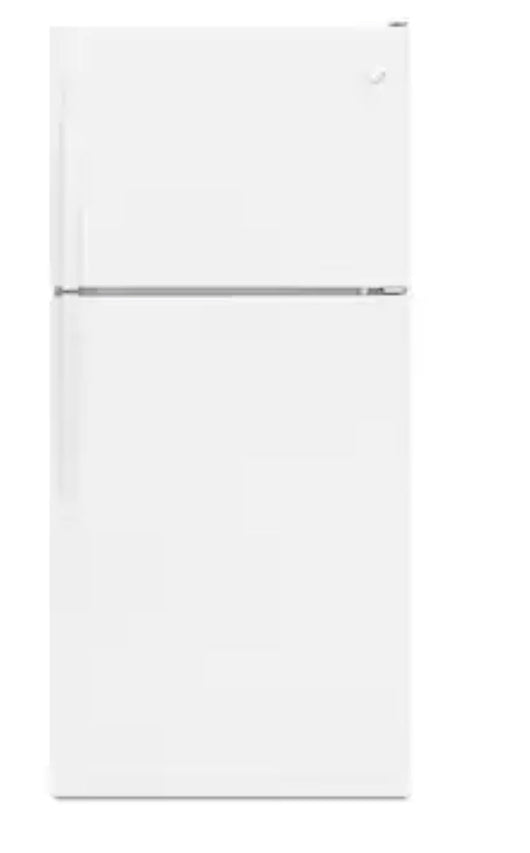 Whirlpool 18.2-cu ft Top-Freezer Refrigerator (White)**New, Light scratches from shipping, shown in photos**