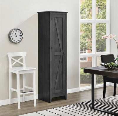 Ameriwood Home Farmington Wide Storage Cabinet, 18", Rustic Gray!! NEW IN BOX(ONE CORNER MINOR CHIP)!!