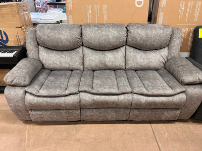 Lexicon Warrenton Faux Suede Manual Double Reclining Sofa, 87.5" W, Brown!  -Brand new out of the box
