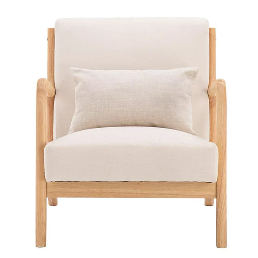 Ktaxon Mid-Century Accent Fabric Chair Fabric Single Sofa Beige!  -Brand new & Assembled