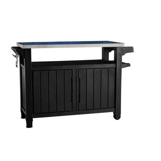 Keter Unity XL Resin Serving Station, All-Weather Plastic and Metal Grill, Storage and Prep Table, Graphite**New in Box**