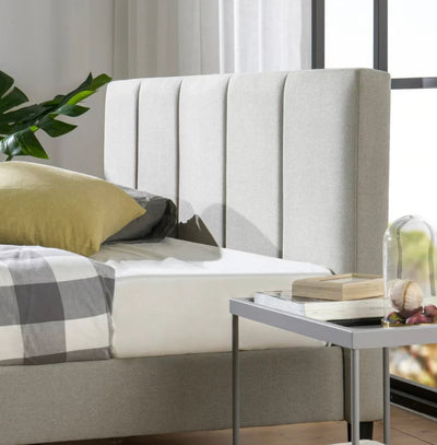 Zinus Maddon 35” Upholstered Platform Bed Frame, Beige, Twin- NEW IN BOX!!!