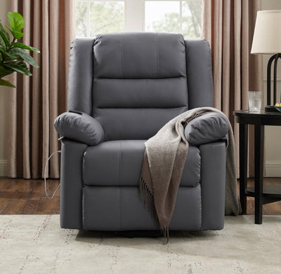 Hillsdale Cedar City Power Lift Faux Leather Recliner with USB, Dusk Gray- NEW AND ASSEMBLED!!!!