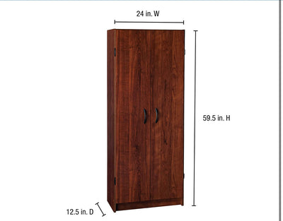 ClosetMaid Pantry Cabinet Cupboard with 2 Doors Adjustable Shelves, Standing, Storage for Kitchen, Laundry or Utility Room, Dark Cherry!  -Brand new in the box