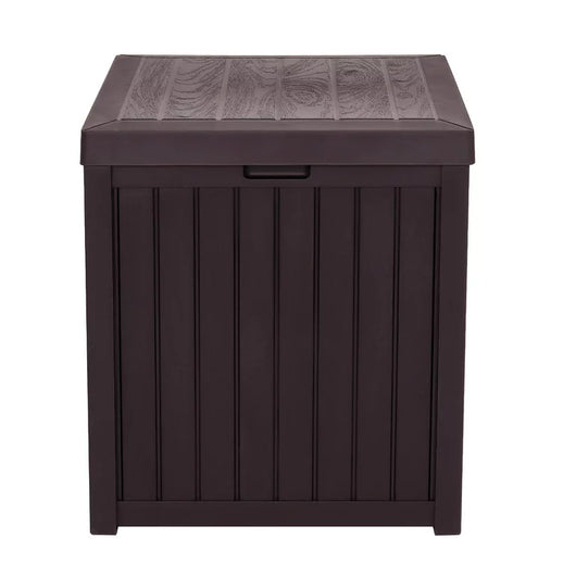Besbuy 51 Gallons Square Plastic Deck Box Lockable Seat,Brown!  -Brand new & Assembled but does have a very small crack on the back side, photos shown