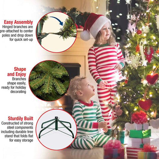 National Tree Company Pre-Lit Artificial Full Christmas Tree, Green, Dunhill Fir, White Lights, Includes Stand, 9 Feet- NEW IN BOX