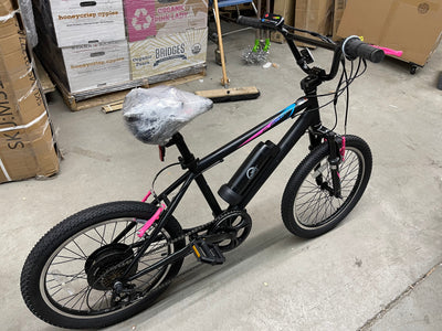 Kent 20 In. Torpedo Ebike Black and Pink, Electric Bicycle- brand new and assembled