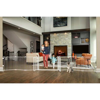 Regalo 192 inch Wide Double Door Super Wide Baby Gate and 8-Panel Play Yard, White, 4-in-1**New in box**