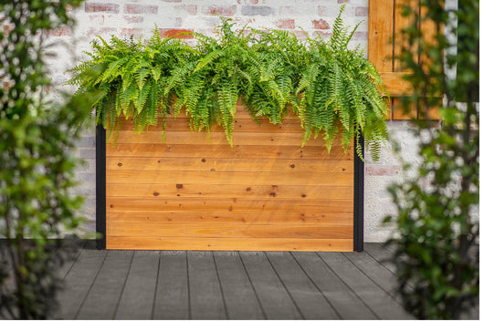 Vita Mezza 59”(L) x 16”(W) x 32”(H) Large Cedar Parklette Planter, Golden Brown!! NEW IN BOX!!