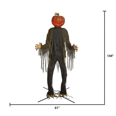 Gemmy Animated Giant Posable Pumpkin Ghoul - 12 ft**New in box**