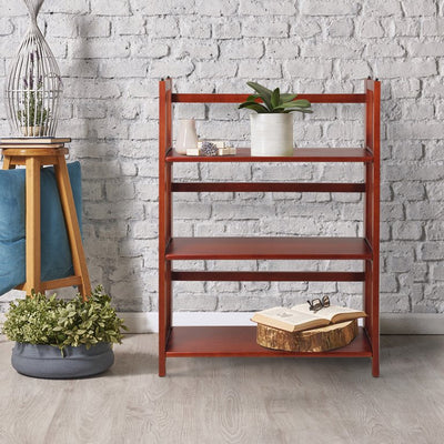 Casual Home 3-Shelf Folding Stackable Bookcase 27.5" Wide - Mahogany**New in box**