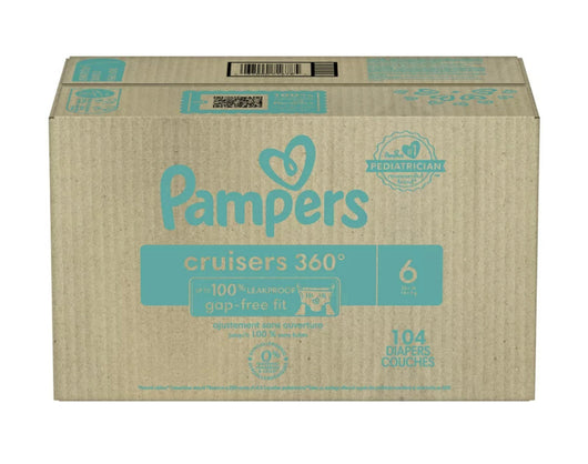 Pampers Cruisers 360 Fit Diapers, Size 6 (count 104)- NEW IN BOX!!!!