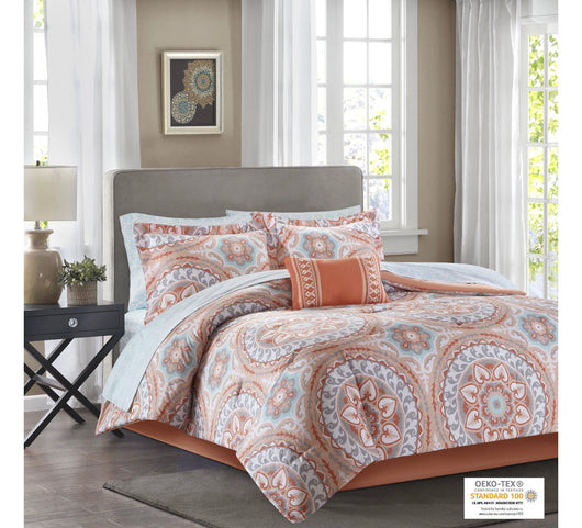 Home Essence Nepal Complete Comforter and Cotton Sheet Set, Queen! (NEW)