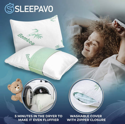 Shredded Memory Foam Pillows Queen Size Set of 2 - Cooling Bed Pillows for Sleeping for Stomach, Back and Body - Comfy Cool Memory Pillows 2 Pack Queen Pillows Sets - Soft Pillow for Side Sleeper- NEW IN BAG!!!!