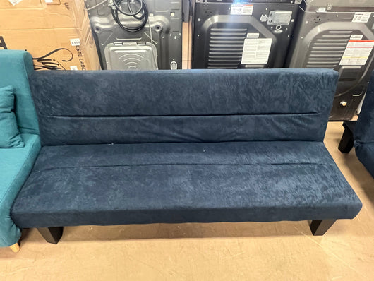 DHP Kebo Futon with Microfiber Cover, Blue- NEW AND ASSEMBLED, SMALL TEAR FROM SHIPPING!!!