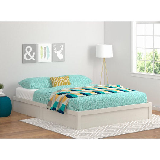 Ameriwood Home Platform Queen Bed Frame in Vintage White**New in box**