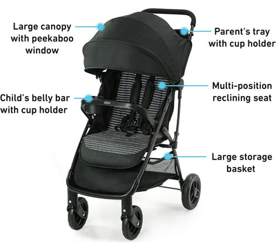 Graco NimbleLite Stroller, Car Seat Compatible, Compact Fold, Studio!! NEW IN BOX!!