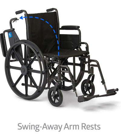 Medline Wheelchair, Desk-Length Arms and Swing-Away Leg Rests, 18" x 16" Seat (W x D)- NEW IN BOX!!!