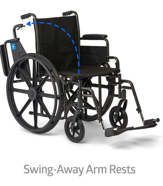 Medline Wheelchair, Desk-Length Arms and Swing-Away Leg Rests, 18" x 16" Seat (W x D)- NEW IN BOX!!!