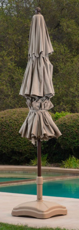 ProShade 11ft Wood-look Aluminum Umbrella With Tilt, Cast Shale!! NEW IN BOX!!