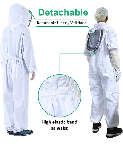 Professional Bee Suit for Men Women, Beekeeping Suit Beekeeper Suit with Glove &Ventilated Hood, Multi-Size Bee Outfit for Backyard and Bee Keeper- NEW IN PLASTIC!!!