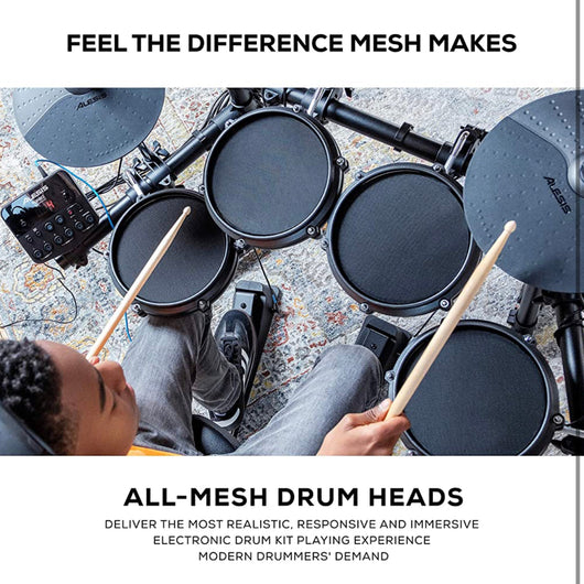 Alesis Drums Turbo Mesh Kit – Electric Drum Set With 100+ Sounds, Mesh Drum Pads, Drum Sticks, Connection Cables and 60 Melodics Lessons!  -Brand new in the box