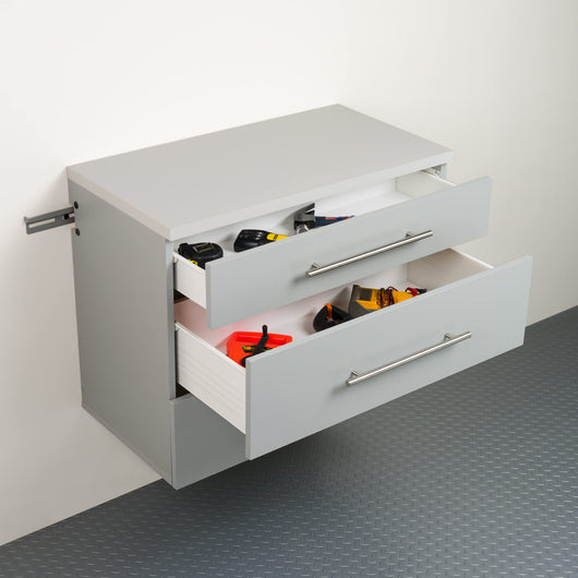 Prepac HangUps 3-Drawer Base Storage Cabinet, Light Gray**New in box**