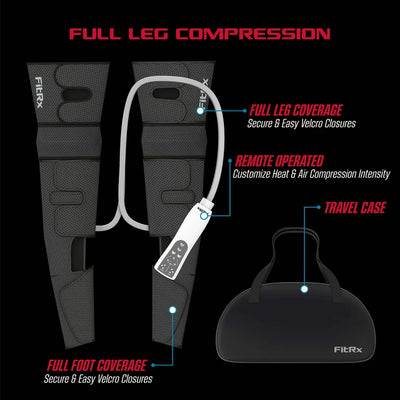 FitRx Recover Max Leg Compression Foot Massager with Multiple Massage, Intensity, and Heat Levels**New in box**