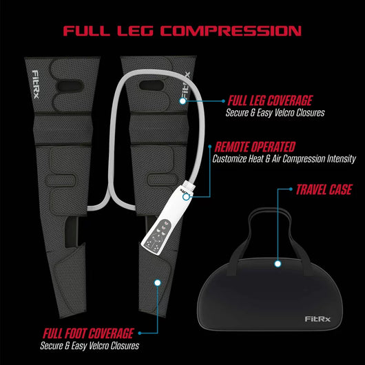 FitRx Recover Max Leg Compression Foot Massager with Multiple Massage, Intensity, and Heat Levels**New in box**