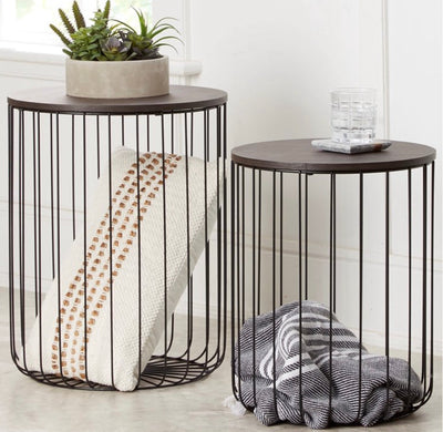 Better Homes & Gardens Storage Nesting Tables, Set of 2, Walnut Finish- NEW OUT OF BOX!!!