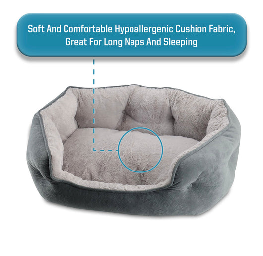Canine Creations Arlee Cozy Oval Round Cuddler Pet Dog Bed - Memory Foam - Chew Resistant - Medium/Large- NEVER USED (Back zipper is missing- does not affect functionality)