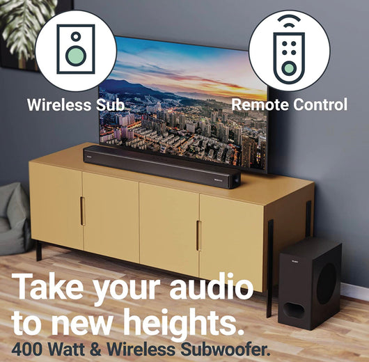 Majority Sierra 2.1.2 Dolby Atmos Soundbar with Wireless Subwoofer- NEW IN BOX!!!!