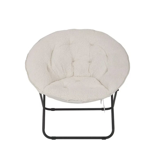 Mainstays Sherpa Steel Folding Chair, off-White**New**