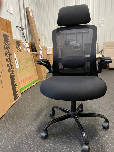 Mimoglad Office Chair, High Back Ergonomic Desk Chair with Adjustable Lumbar Support and Headrest, Swivel Task Chair with flip-up Armrests for Guitar Playing**New and assembled**