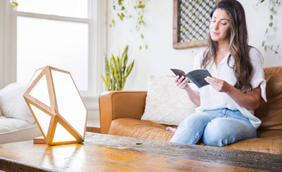 Sunrise Sensations - DayBright Light Therapy Lamp Full Spectrum, 10,000 LUX, UV-Free, Full Size, Adjustable Light Crafted from Solid Wood- new in box