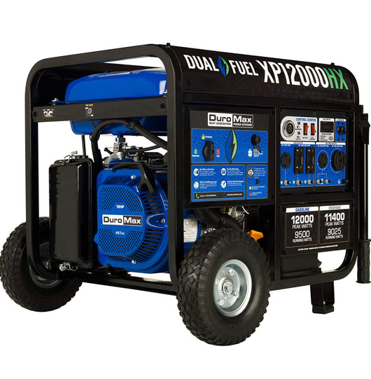 DuroMax XP12000HX Dual Fuel Portable Generator-12000 Watt Gas or Propane Powered Electric Start w/CO Alert, 50 State Approved, Blue- new in box