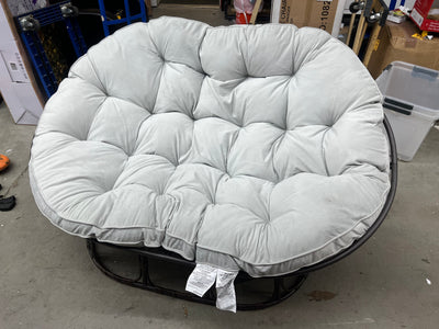 Better Homes & Gardens Papasan Bench, Gray!! NEW AND ASSEMBLED, MINOR DIRT MARK FROM SHIPPING(HARDLY NOTICEABLE)!!