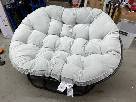 Better Homes & Gardens Papasan Bench, Gray!! NEW AND ASSEMBLED, MINOR DIRT MARK FROM SHIPPING(HARDLY NOTICEABLE)!!