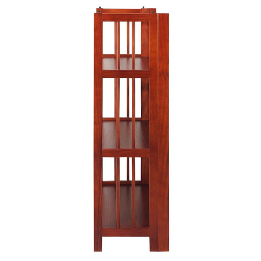 Casual Home 3-Shelf Folding Stackable Bookcase 27.5" Wide - Mahogany**New in box**