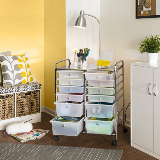Honey-Can-Do Rolling Storage Cart and Organizer with 12 Plastic Drawers**New in box**