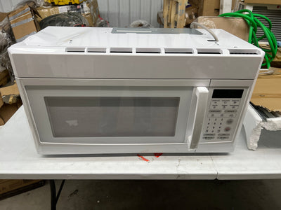 1.6 cu. ft. Over the Range Microwave in White!! NEW OUT OF BOX, DENT ON FRONT LEFT CORNER, FROM SHIPPING(TESTED WORKS GREAT)!!